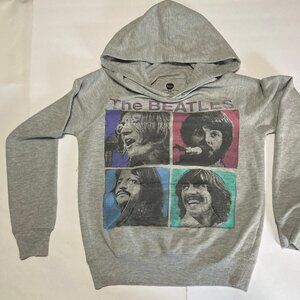 Beatles Hoodie Heather gray medium long sleeve all the band faces on the front
